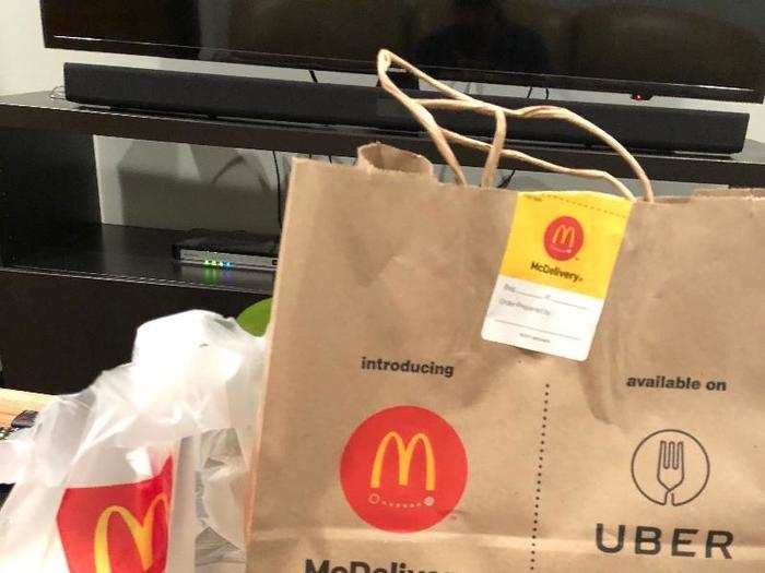 For dinner, I order McDonald