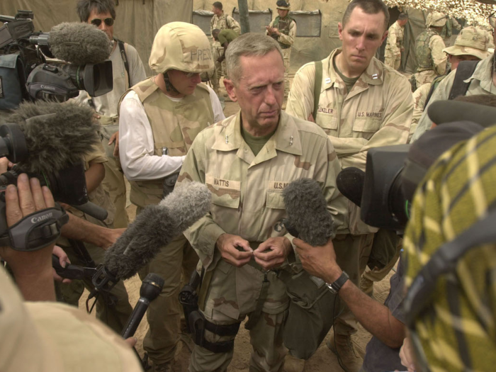 Major General Mattis was in charge of the entire First Marine Division during the invasion of Iraq in 2003 — commanding some 20,000 Marines.
