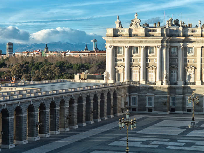 The Royal Palace in Madrid, Spain.