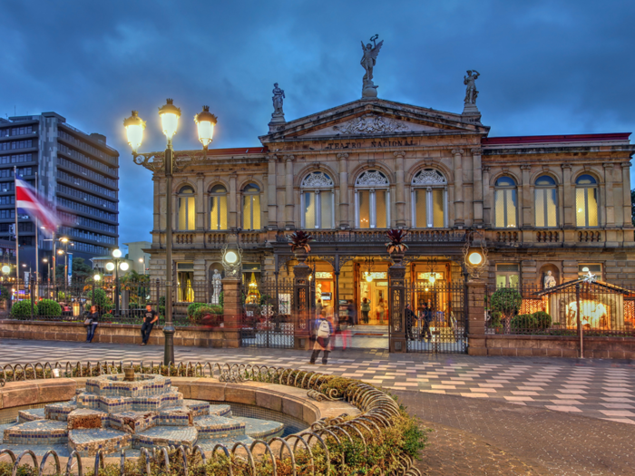 6. San Jose, Costa Rica —This vibrant Central American capital is packed with Victorian mansions, art galleries, and gastronomic hotspots. The average nightly hotel rate is $66.