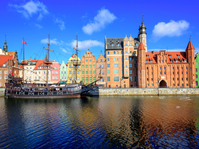 5. Gdańsk, Poland — Sitting along the Baltic coast, this Polish port city is home to colorful markets, restaurants, and interestingly, a booming amber industry. The average nightly hotel rate is $64.