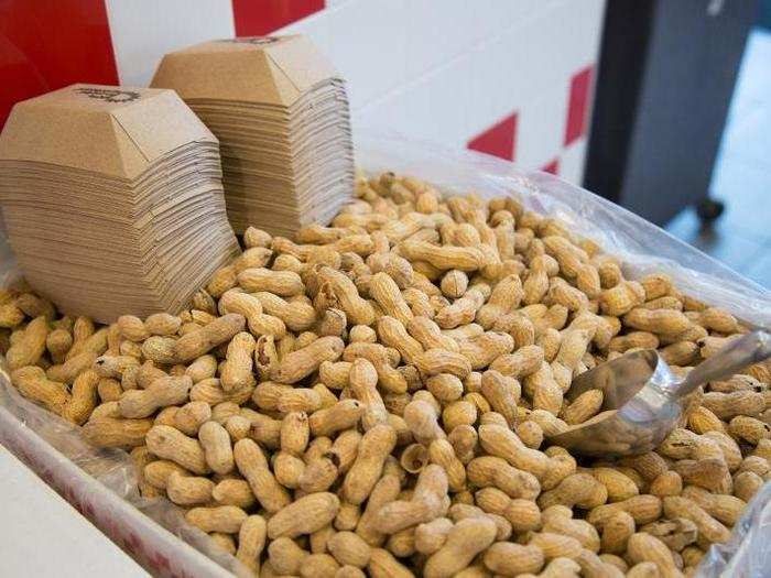Customers can also dig into a giant bin of peanuts.