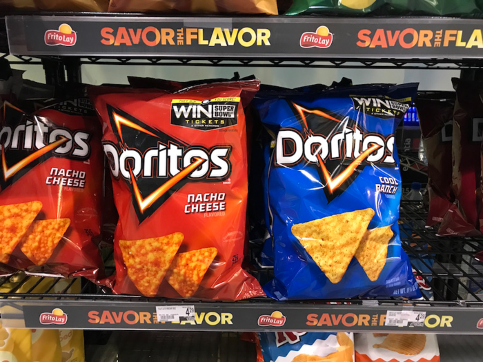 Even American brands are cheaper in the UK. This bag of Doritos cost a whopping $4.29 at Gristedes and $1.35 at Tesco.