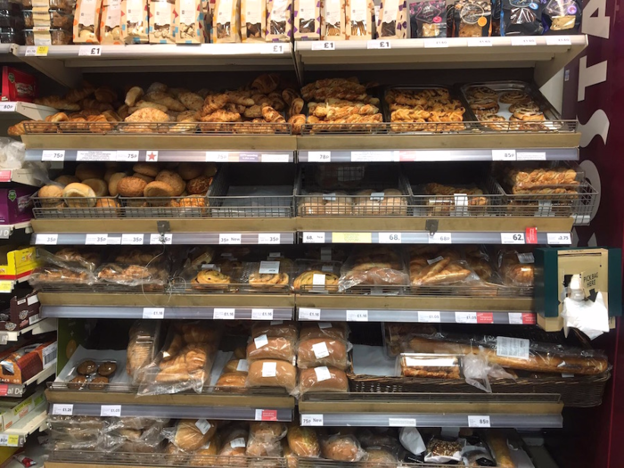 One of the best parts of Tesco is the smell of fresh bread wafting out of the door. In this location in London, there