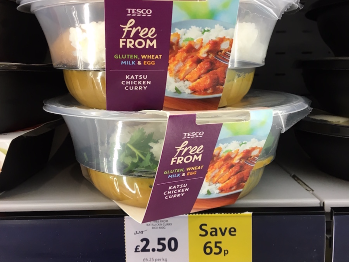 In Tesco, there are even ready-made meals that cater to customers with allergies.