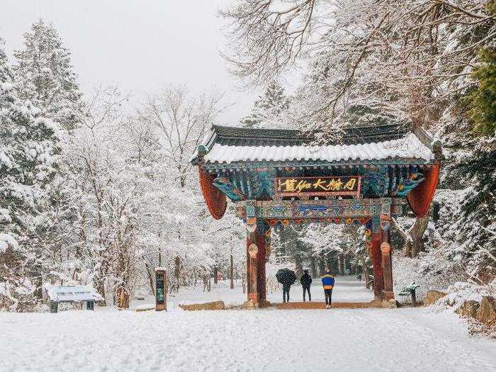 At Woljeongsa Temple, visitors can explore ancient Buddhist temples set in a national park. It was established in the year 643.