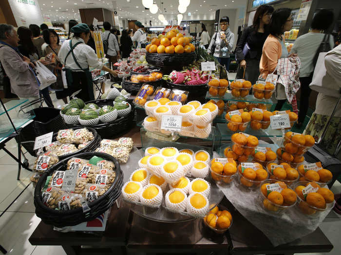 I entered the depachika through what appeared to be a grocery store. There were all kinds of fresh product and packaged goods that looked perfectly ripe.