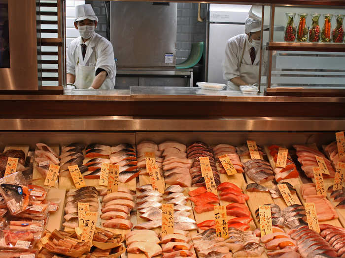 Some depachika have sit-down sushi restaurants inside the food hall. But the grab-and-go sushi is usually very high quality. If there