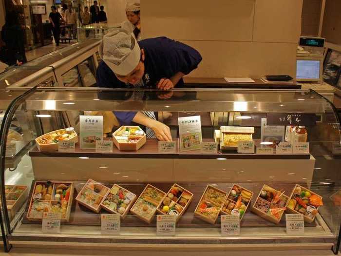 Depachikas are often attached to train stations to attract harried commuters. They can be a great place to grab a quick bento box before getting on the shinkansen (bullet train). There are an endless number of gourmet bento boxes with specialties like wagyu beef or sashimi, all made that day.