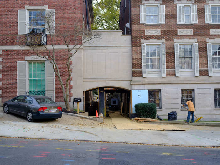 The house is made up of two historic mansions that Bezos is converting to a single-family home. A lot of construction was happening on the day we walked by. Bezos reportedly wants to make the house a social gathering place for the city