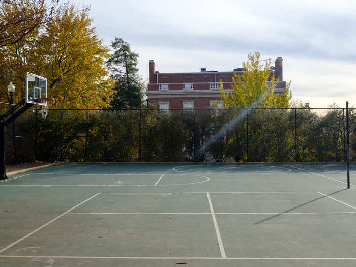 The park also has a playground, several athletic fields, and a basketball court. Maybe Obama, famously a big fan of pickup basketball games, will start playing here.