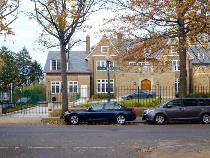 The residence of the Portuguese ambassador, Domingos Fezas Vital, looks stately. A diplomat named Joel Barlow bought the first house in the neighborhood and named it Kalorama, Greek for "fine view."