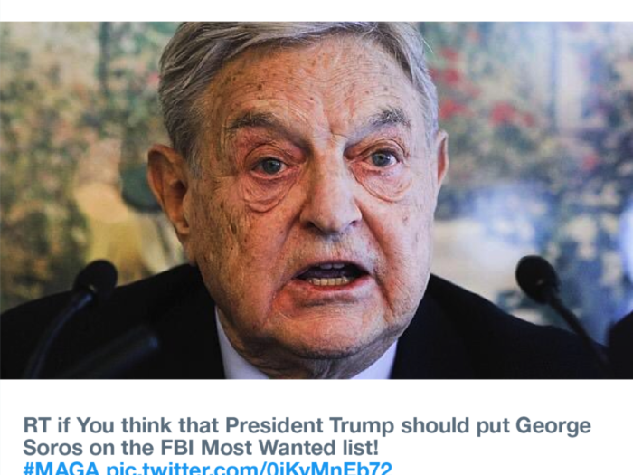 Two days after the election, this tweet targeted billionaire hedge-fund manager George Soros, a popular target for conservative political operatives.