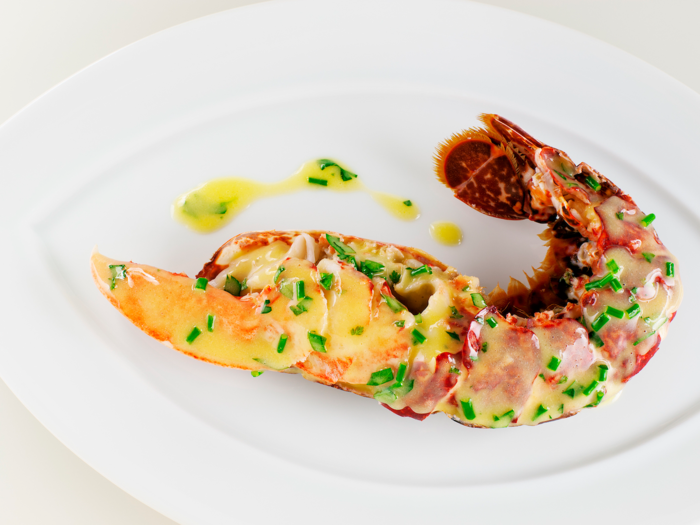 Smoked Scottish lobster, warm lime and herb butter at Restaurant Andrew Fairlie at Gleneagles in Perthshire, Scotland — two Michelin stars