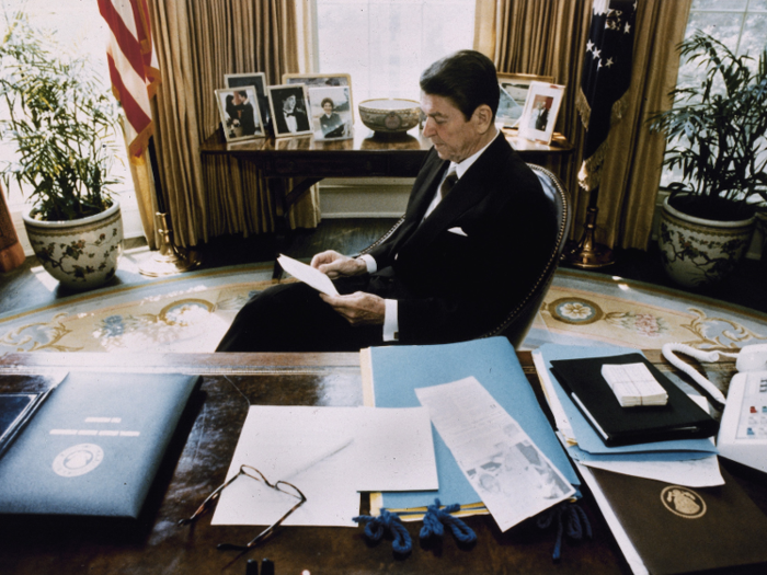 This strategy also worked for Ronald Reagan, seen here in a 1981 shot.