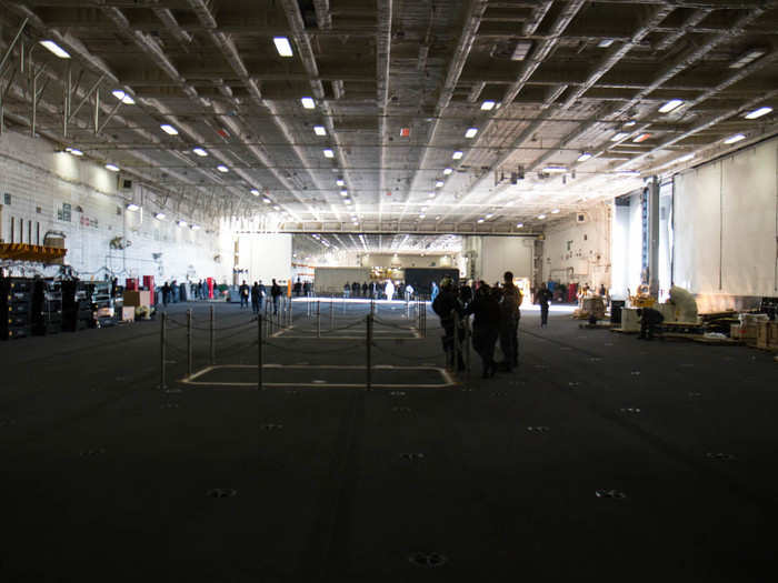 The entrance led to the massive hangar bay, which is where the aircraft are stored when not in use.