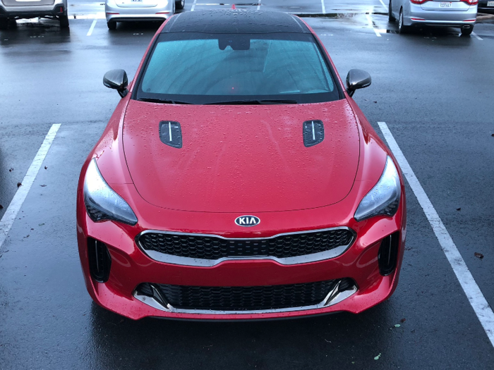 The Stinger is aggressive, elegant, stylish, and sleek. Our test car looked brilliant in "Hichroma Red."