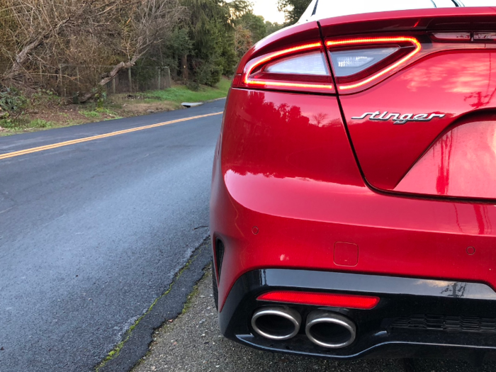 Snazzy nameplate lettering — and quad exhaust pipes!