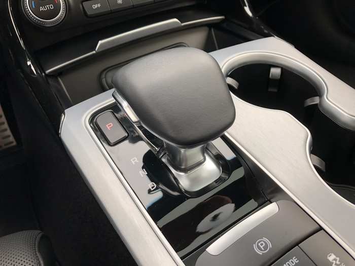 The power is piped through an eight-speed automatic transmission. Sure, there are paddle shifters so you can go manual, but I found that it was best to just let the auto handle the duty. As an aside, the Stinger has the first joystick-style shifter that I