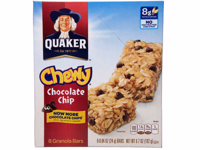 Next up: the popular Quaker Chewy granola bar