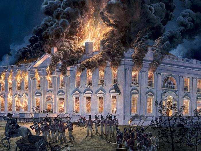 During the War of 1812, British troops burned down parts of modern-day Baltimore as well as DC, including the Capitol Building, the Library of Congress, buildings in Capitol Heights, and the White House.
