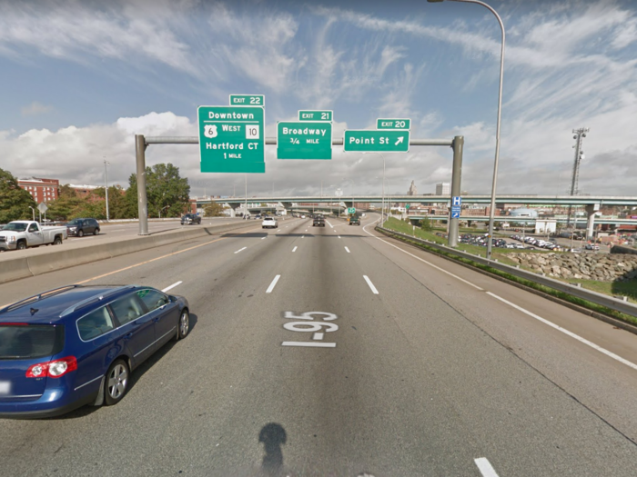 Rhode Island — Exit 20 on I-95, Providence
