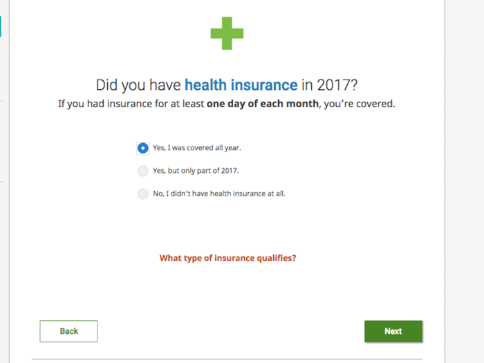 ... as well as whether you had health insurance...