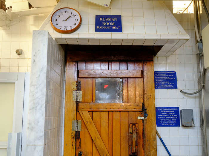 The crown jewel of the Baths is the Russian Room, which is kept to a scalding 190 degrees. Two bankers ducked into the room as I snapped a photo. "We