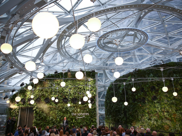 The Spheres also feature a visitors center open to the public called "The Understory," where admission is free but a reservation is required. There