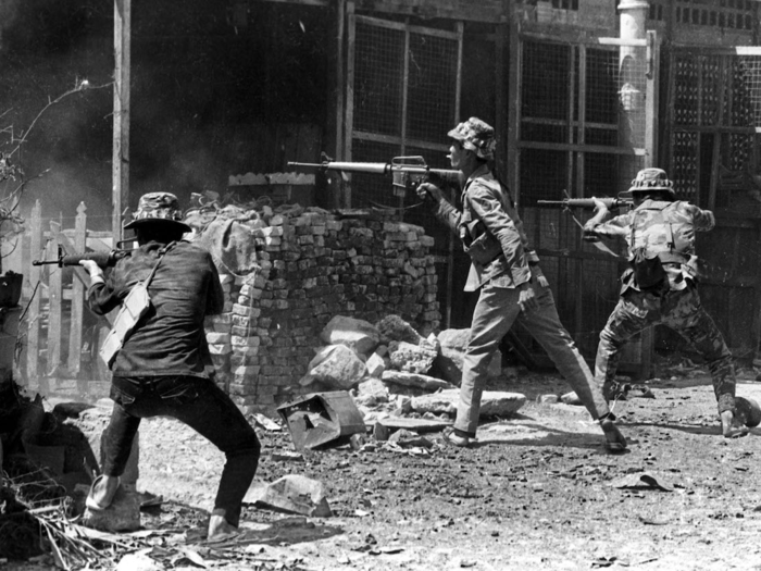 The street fighting in Saigon continued into March.