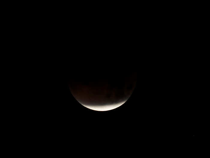 In this shot, the eclipse is almost complete over Southern California.