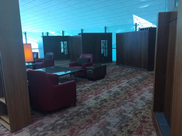 The lounge also has quiet areas with...