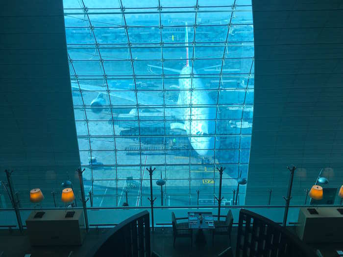 But the best part of the experience was dining with a view of the Airbus A380 superjumbo.