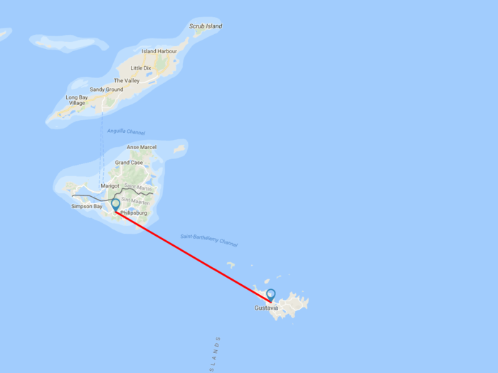 4. St. Jean, St. Barthelemy to Sint Maarten: 17 miles.