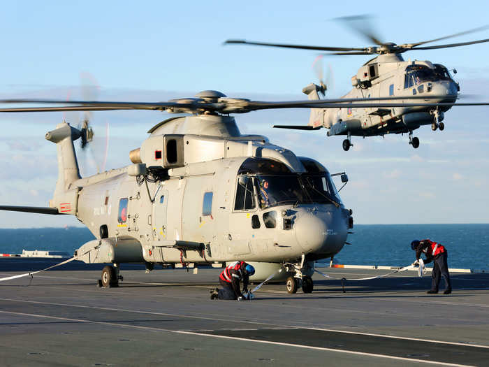 A few days after, Merlin helicopters flew out to join in, dispatched from Culdrose Royal Naval Air Station in Cornwall.