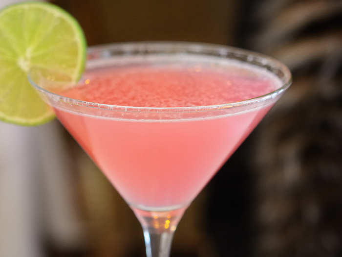 26. Cosmopolitan. Despite being in the top 10 at 13% of bars polled, you might struggle to find it on a menu, so know the ingredients — vodka, triple sec, cranberry juice, and lime juice.