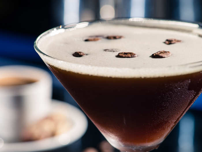 9. Espresso Martini. The after-dinner favourite is rising up the charts, made with vodka, freshly brewed espresso, coffee liqueur, and ice.