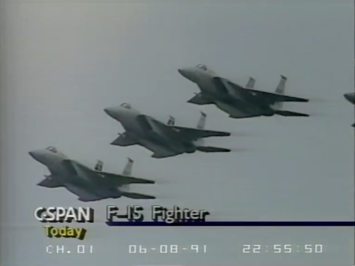 Then the Air Force did a fly-over with F-15s, F-16s, harriers, and others.