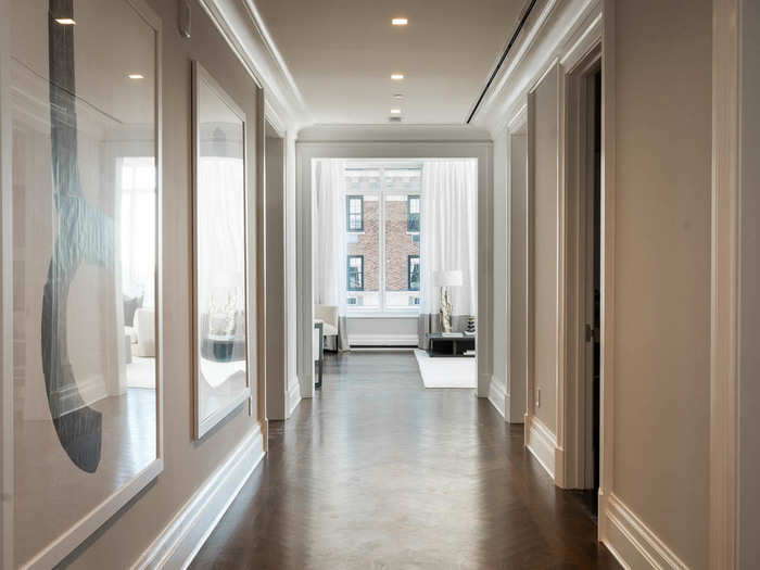 The apartment foyer enters into a gallery, which Baquero said was the norm for the palatial apartments the building takes inspiration from. "It adds anticipation as you roll through rooms and it helps you organize rooms off the central spine," he said.