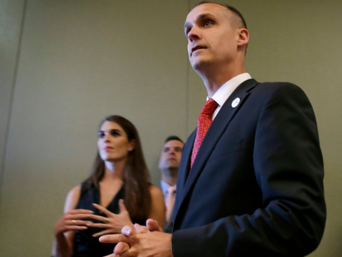 Hope Hicks and former Trump campaign manager Corey Lewandowski