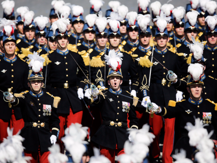 France has a military parade every year on July 14 to celebrate Bastille Day.