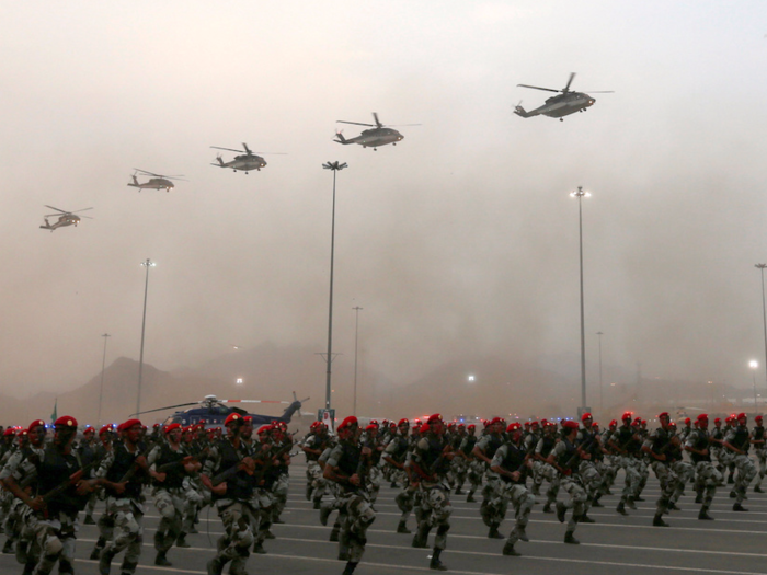 Saudi Arabia has started to hold parades as its military becomes more modern.