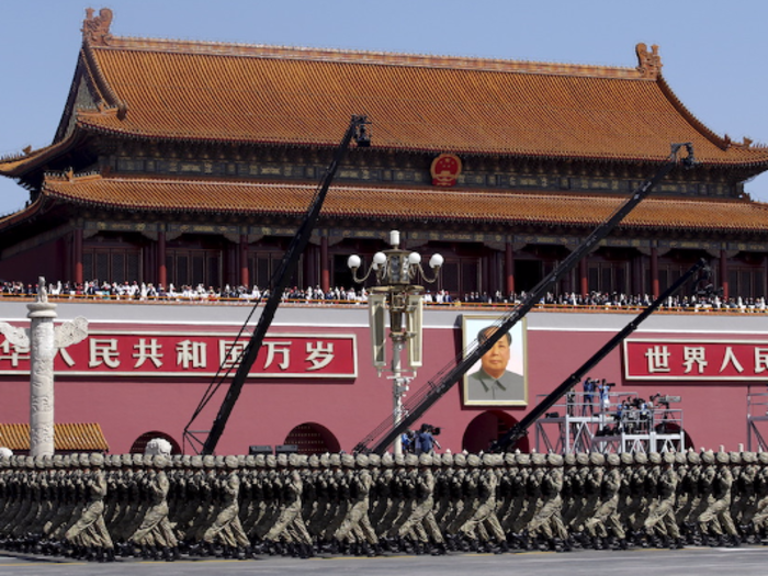 But Chinese military parades are usually held in front of the Tiananmen Gate, and celebrate events like the foundation of the Peoples Republic of China.