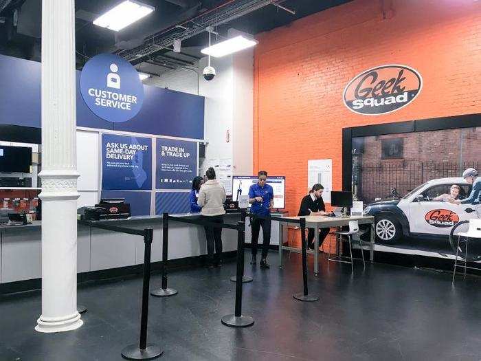 One area where Best Buy thrives is customer service. It had customer service reps and members of its "Geek Squad" readily available throughout the store.