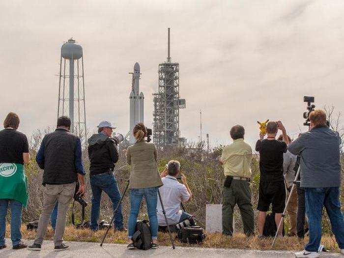 But as our bus got closer to the pad, the scale of the rocket became apparent.