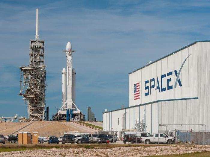 From that path, we got a spectacular view of Falcon Heavy on the pad.