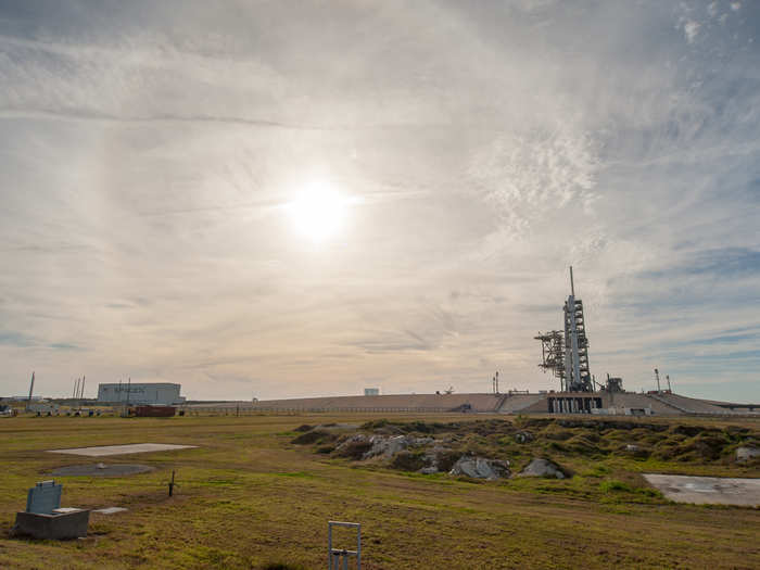 Once Musk departed, we pulled onto two earthen mounds meant to deflect the force of launch — and any explosive accidents. The view was incredible.