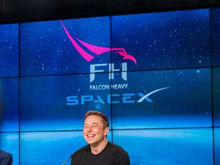 Luckily, my smiley-face sticker allowed me into the press conference room, where Musk was clearly thrilled with the success of Falcon Heavy