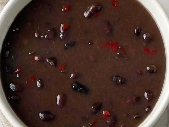 Panera: Black bean soup in a bread bowl