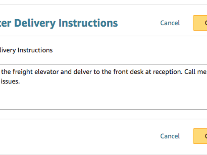 There was an opportunity to give instructions to the courier for easy drop-off.